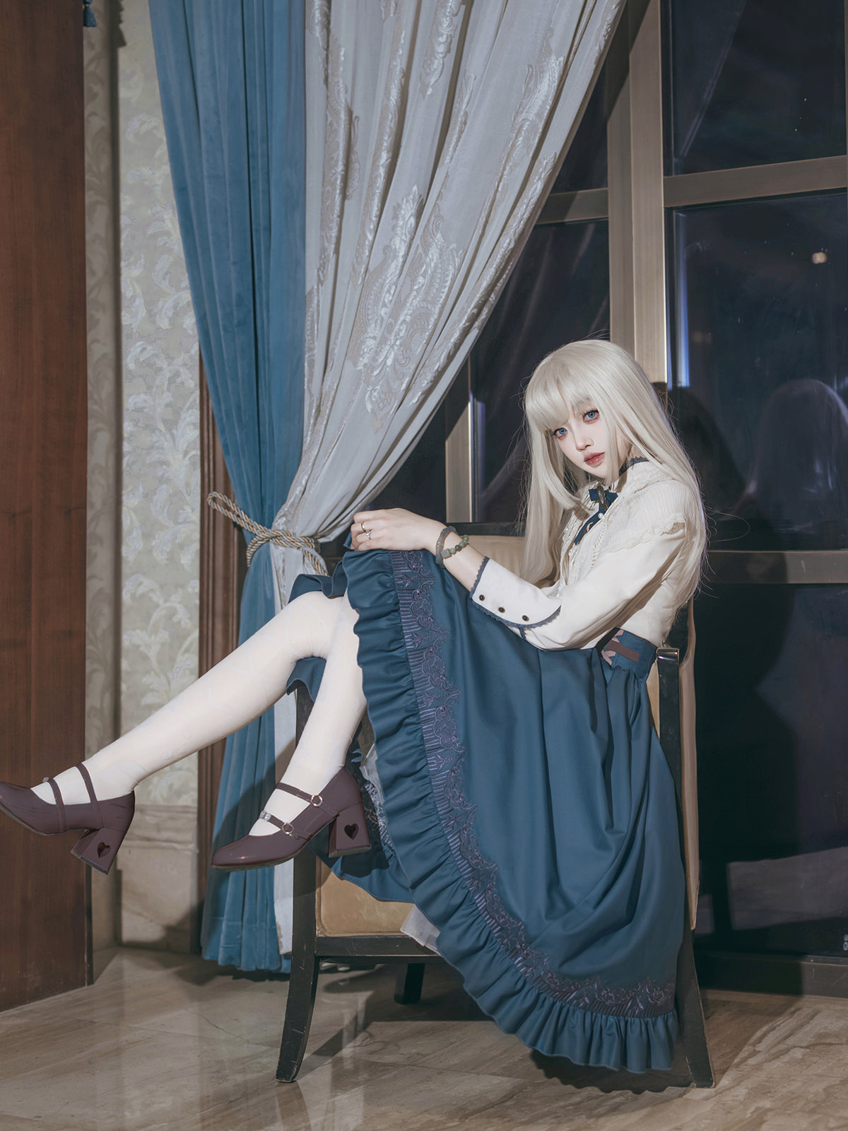 Cinderella's Eve 裾刺繍ロングスカートセットアップ