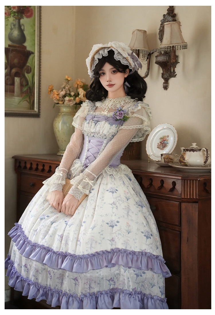 【予約販売】Iris Bouquet 2段フリルジャンパースカートセット