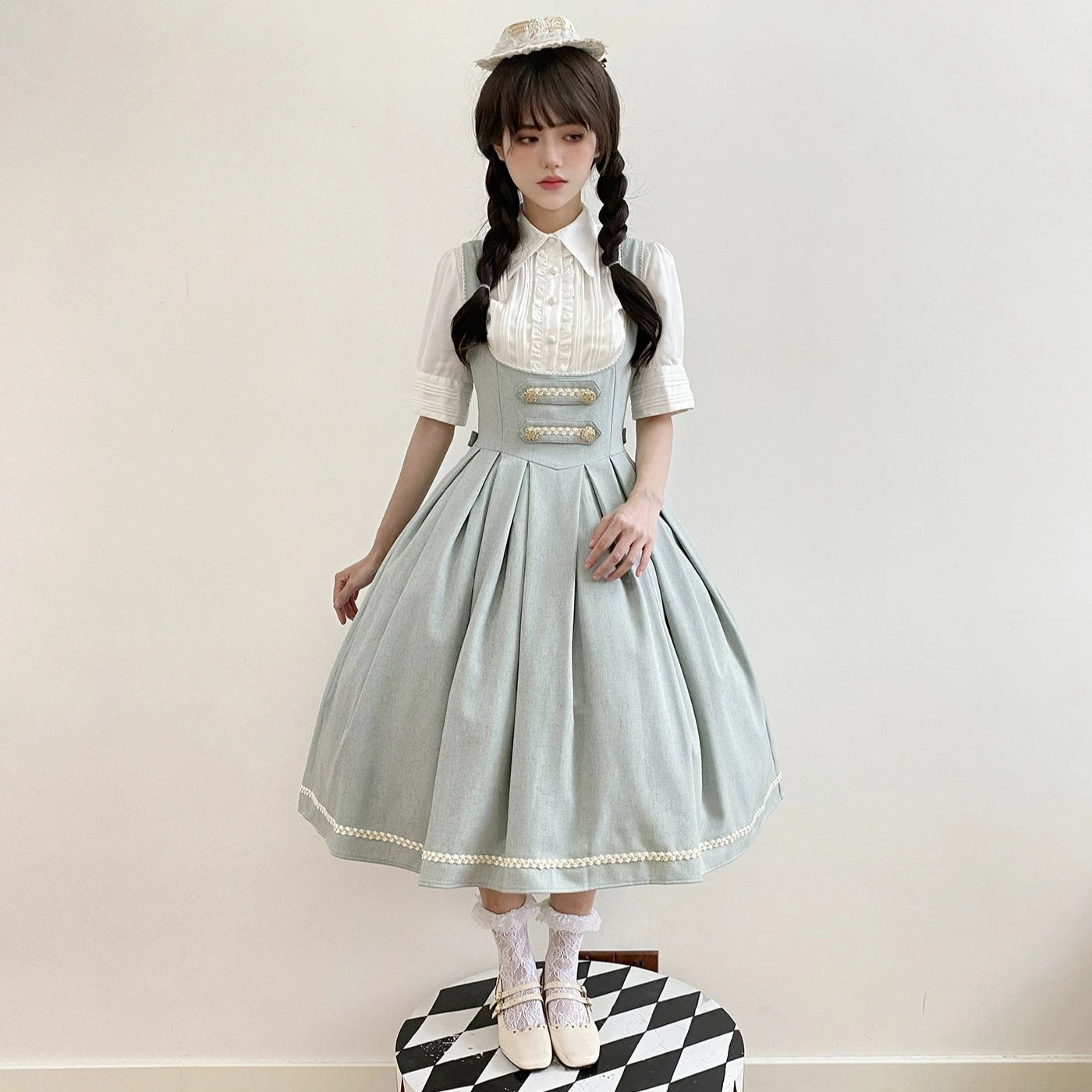 [Resale/Pre-orders available until 10/28] Bright Moon Corset Jumper Skirt, Plain Type [Light Blue]