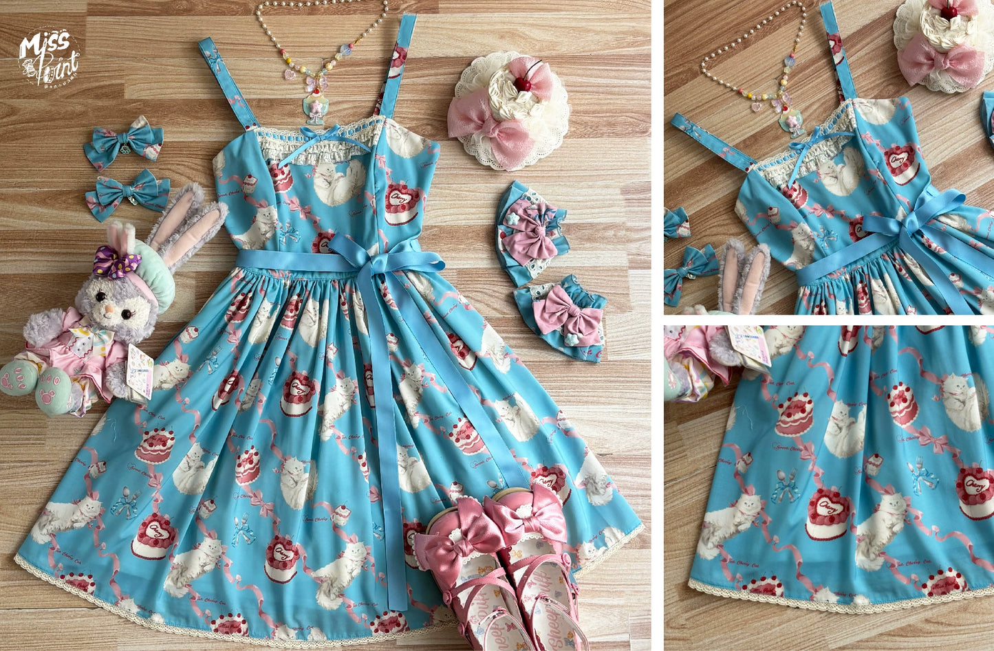 【受注予約7/9まで】Sweet Cherry Cat デイリージャンパースカート