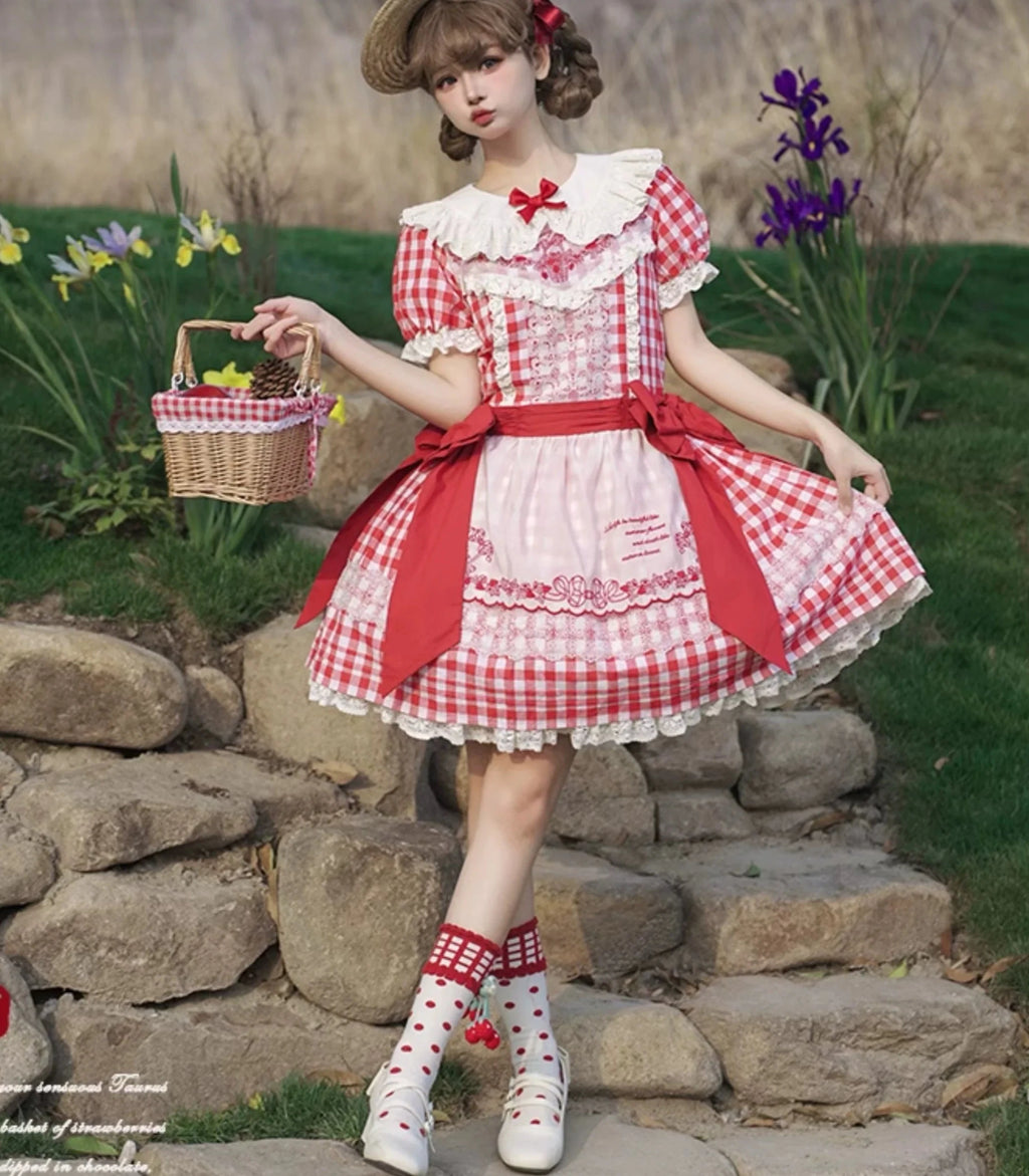 Strawberry Basket 丸襟ワンピース