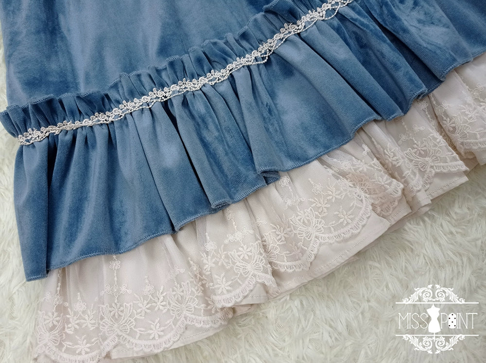 [Pre-order] British Classical Lolita Velvet High Waist Skirt