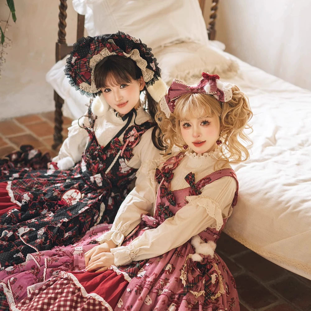 予約販売【同時購入のみ】Sweet Berry Rabbit ボンネット・カチューシャ・布ベルト