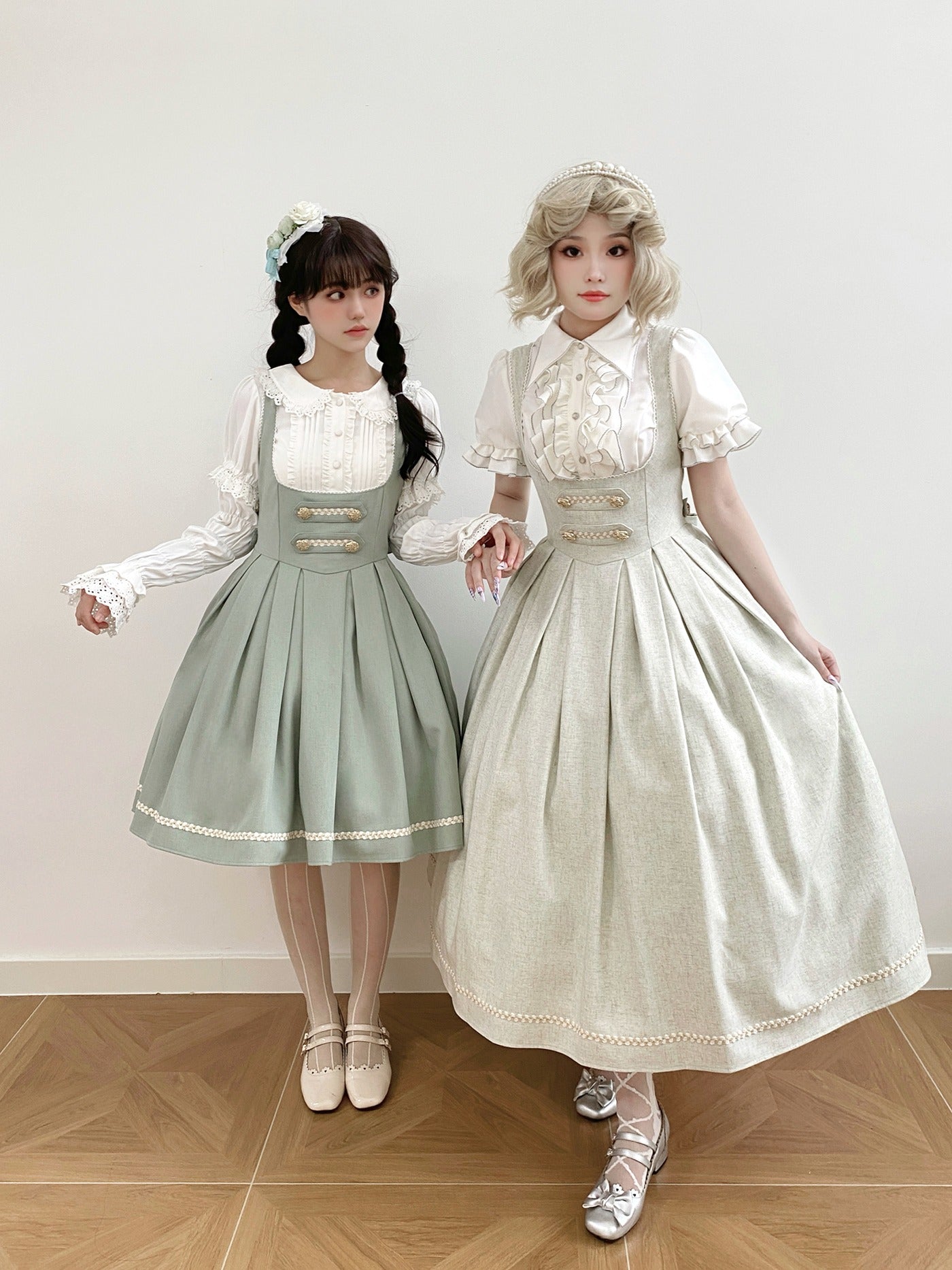 [Resale/Pre-orders available until 10/28] Bright Moon Corset Jumper Skirt, Plain Type [Light Gray]