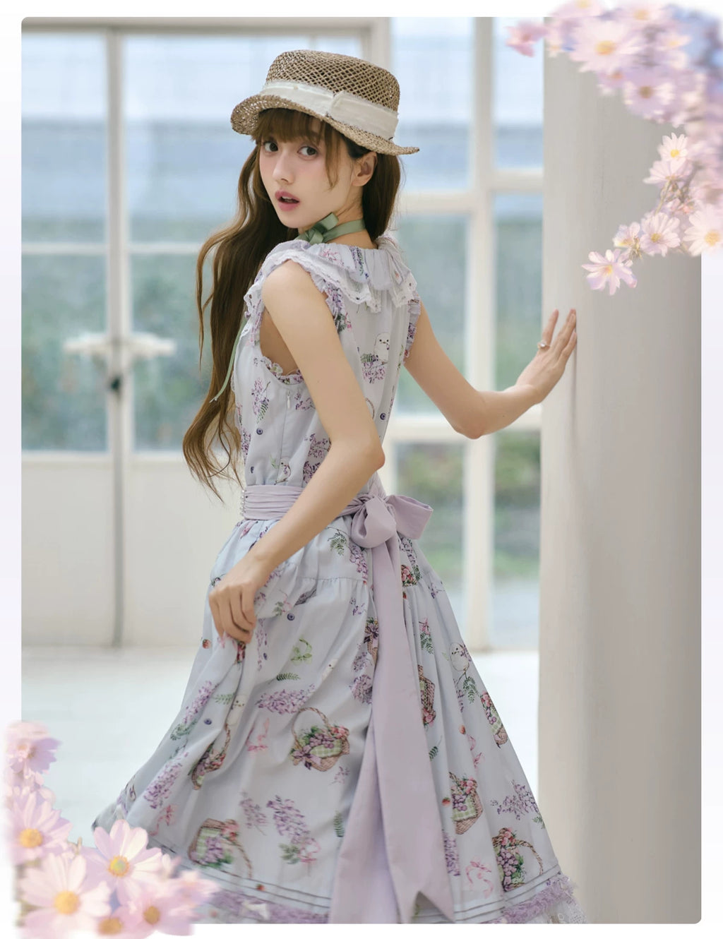 【受注予約8/17まで】Flower and Fruit Basket ジャンパースカート
