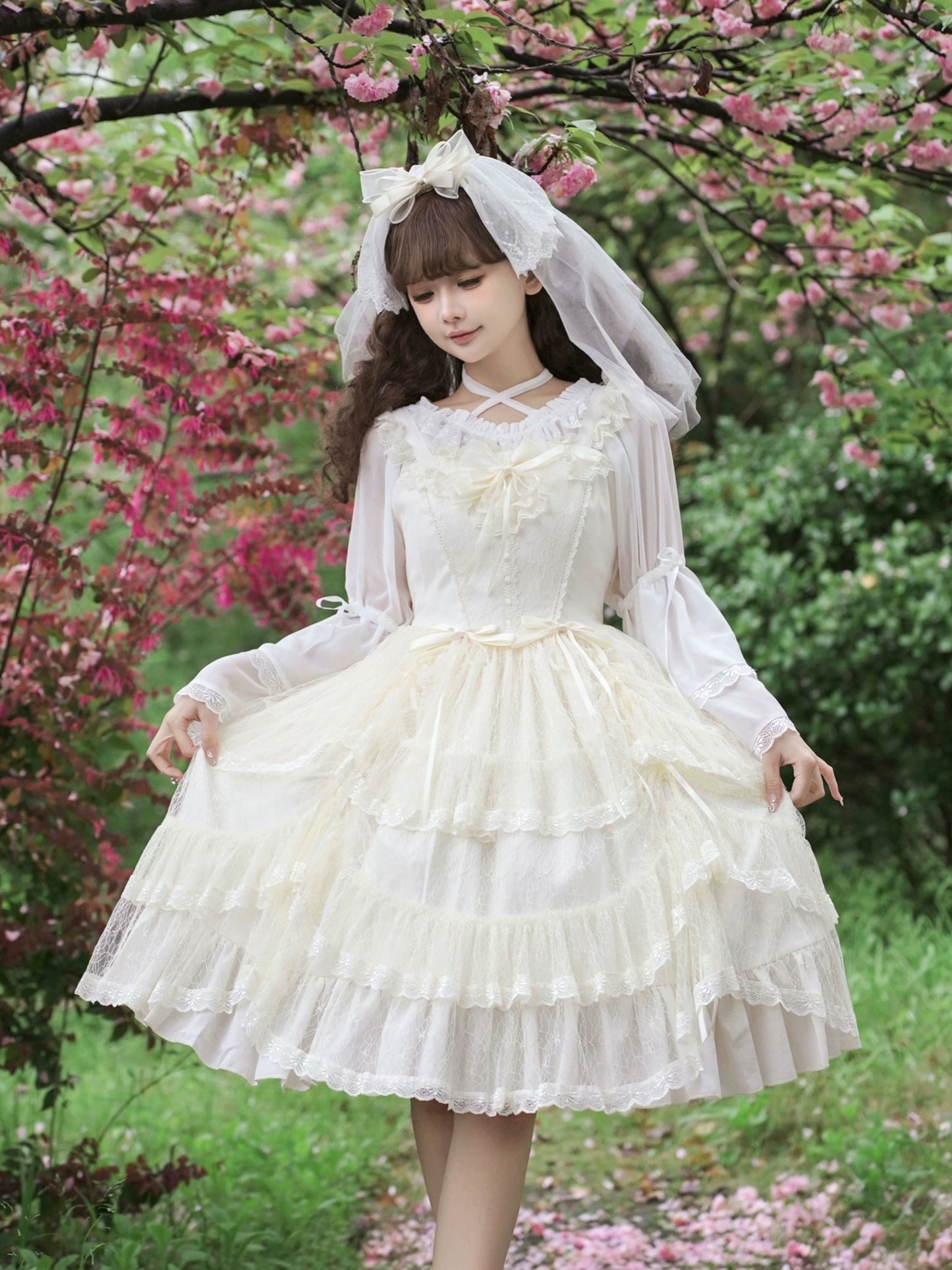 June Bride Flower Lace Jumper Skirt Available in 4 Colors