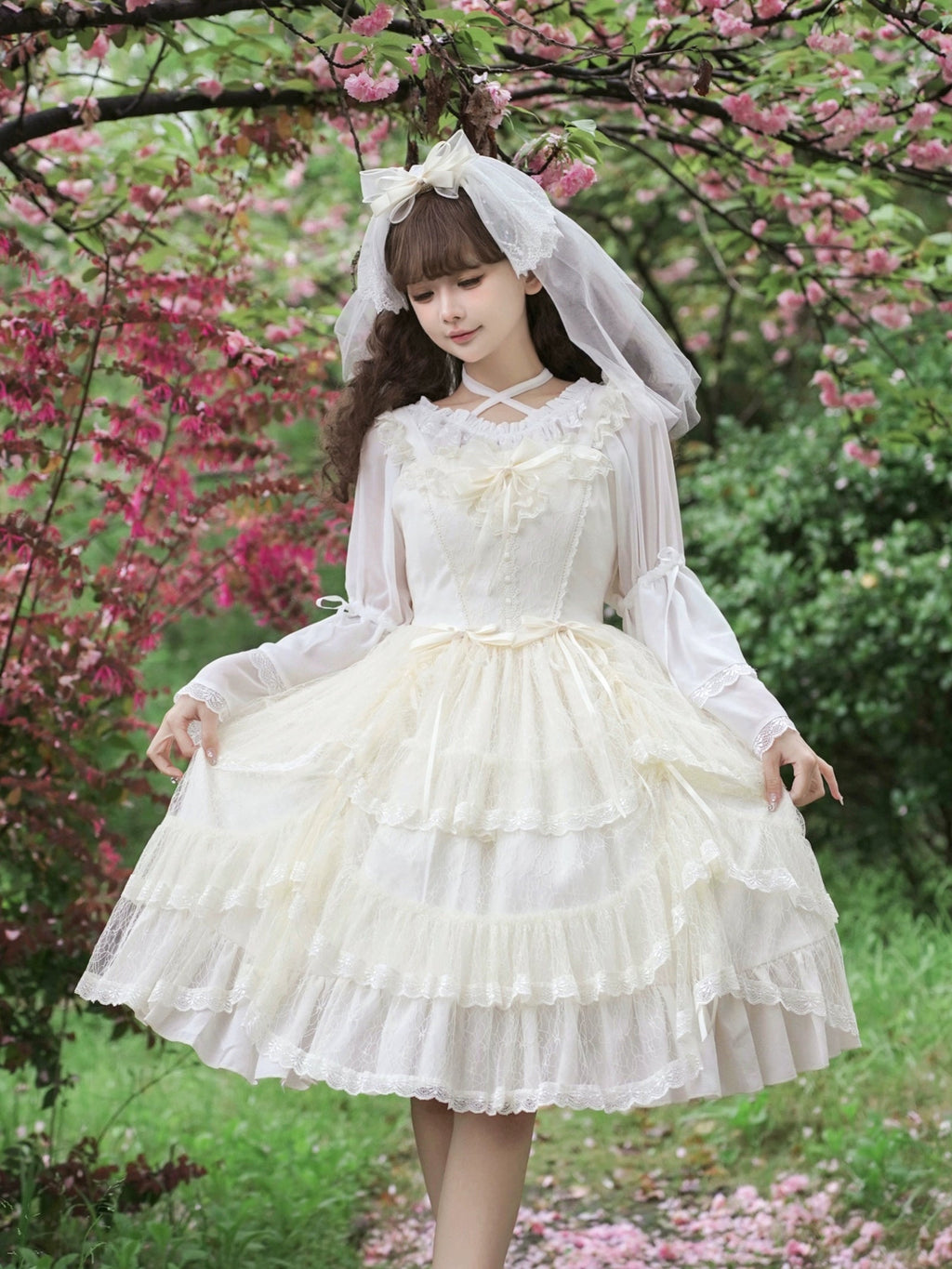 June Bride リボン付きベール