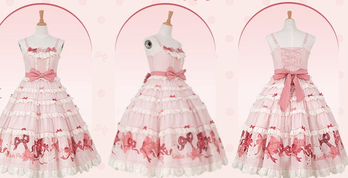 【受注予約6/11まで】Bow Rabbit ティアードジャンパースカート