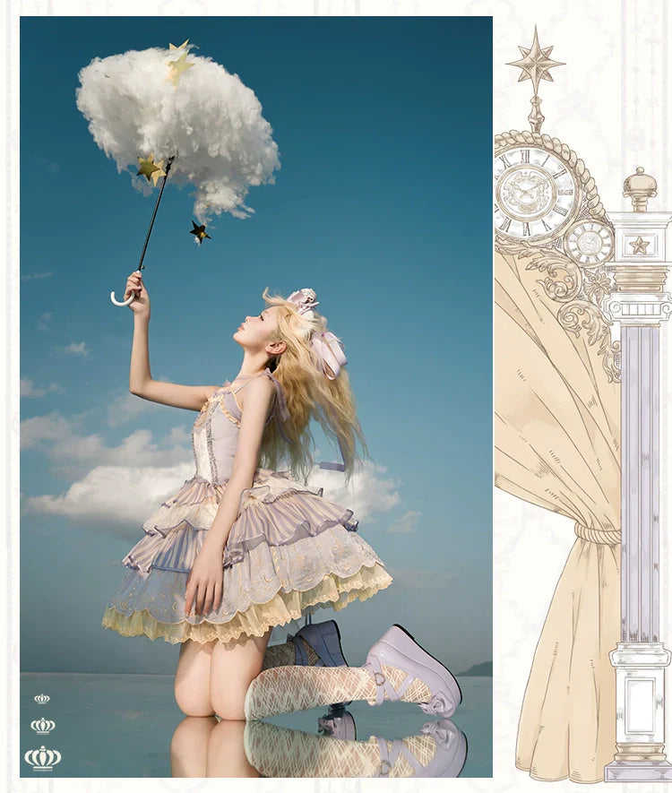 Cloud Paradise Tiered Jumper Skirt