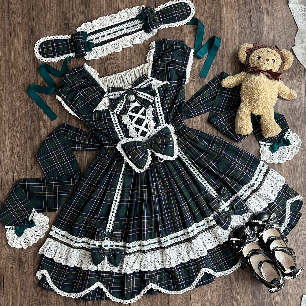 【予約販売】Checkered Petal Rabbit リボンワンピース