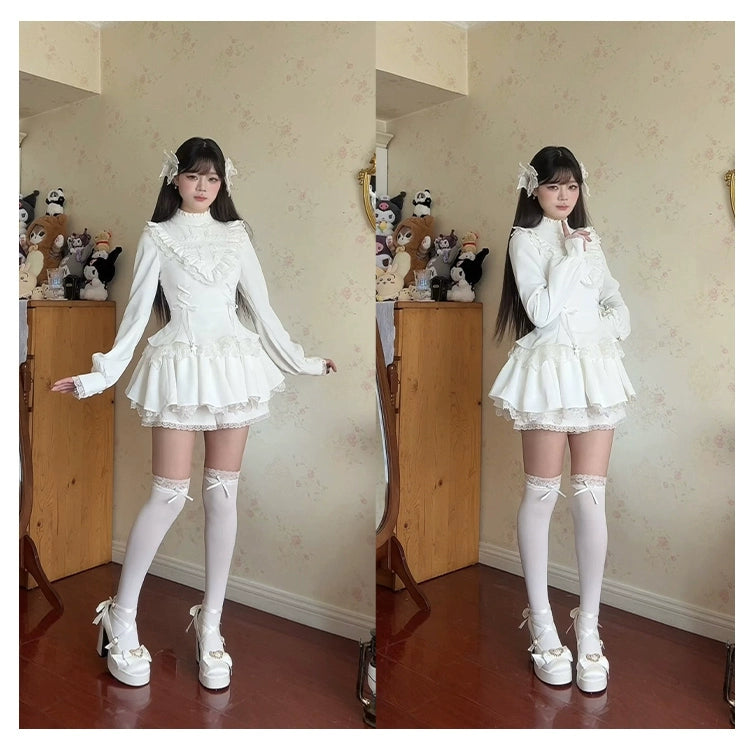 Heart Beat フリルヨークミニ丈ワンピースとペチコート