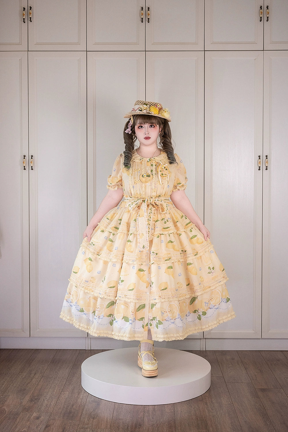 【予約販売】Lemon Sweetie プリント半袖ワンピース・ラグジュアリータイプ