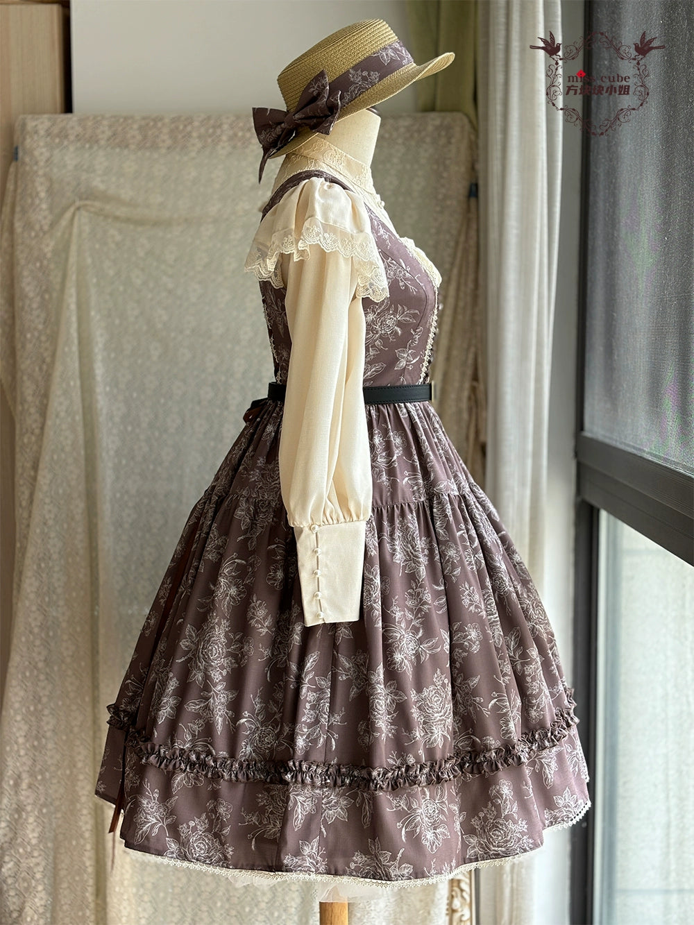 【予約販売】Sketch Wild Rose ジャンパースカート プリントタイプ