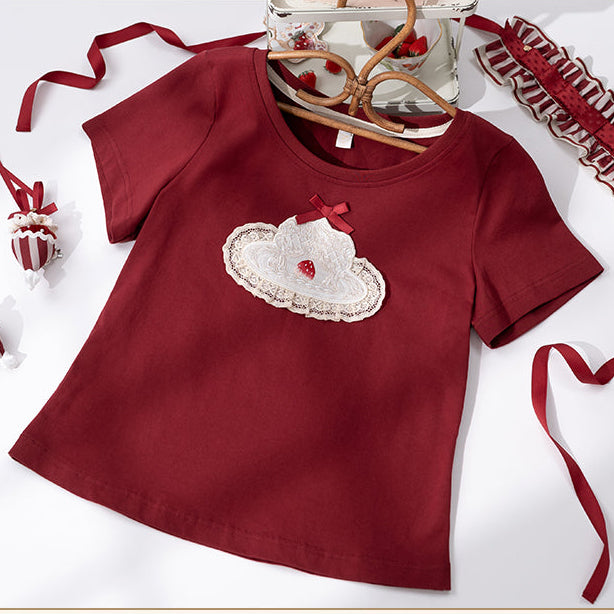 【受注予約12/18まで】Strawberry and Bear Theater 刺繍Ｔシャツ