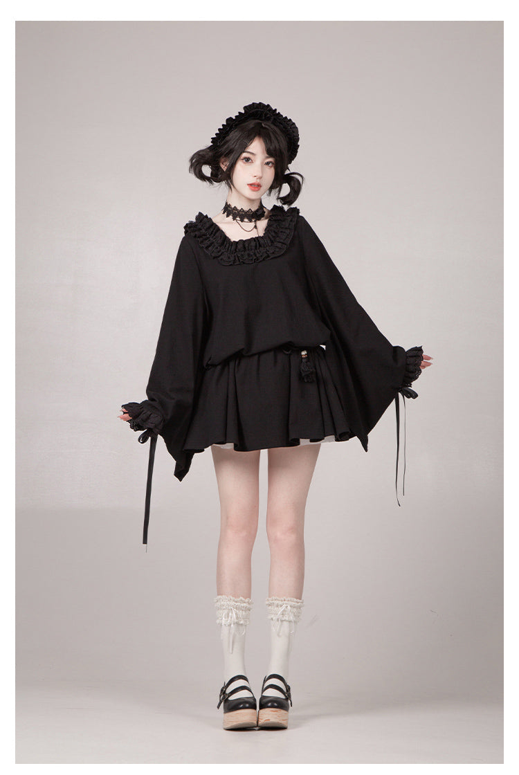 十六夜 和風メイドワンピースセット ショート丈