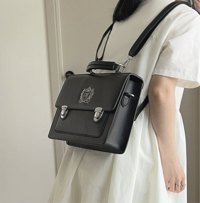 スクール風 ショルダーストラップ付3wayバッグ