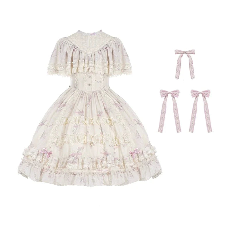 Edwardian quadruple ribbon dress