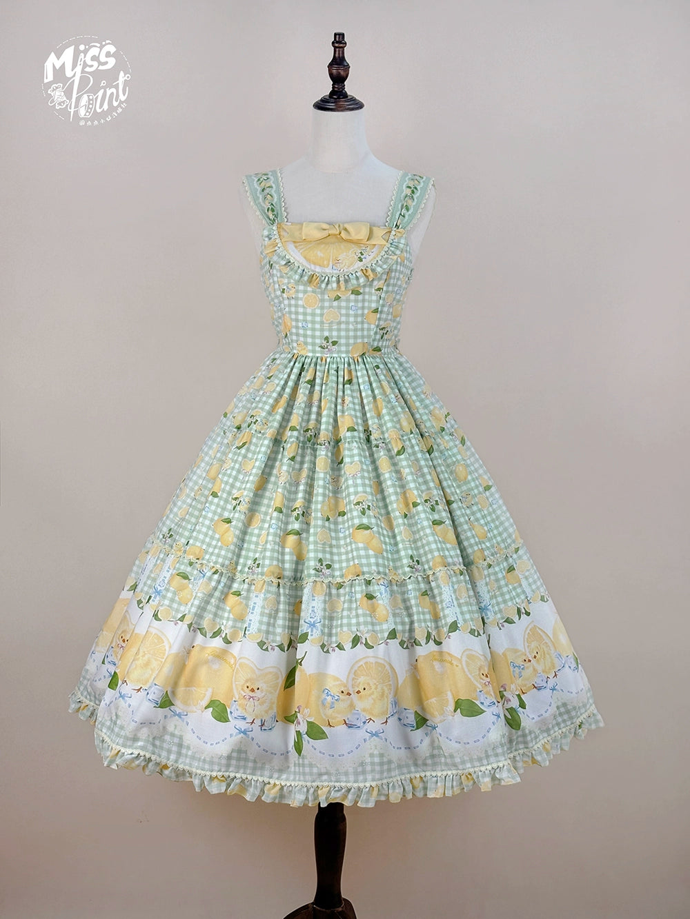 【受注予約5/14まで】Lemon Sweetie プリントジャンパースカート・ロング丈