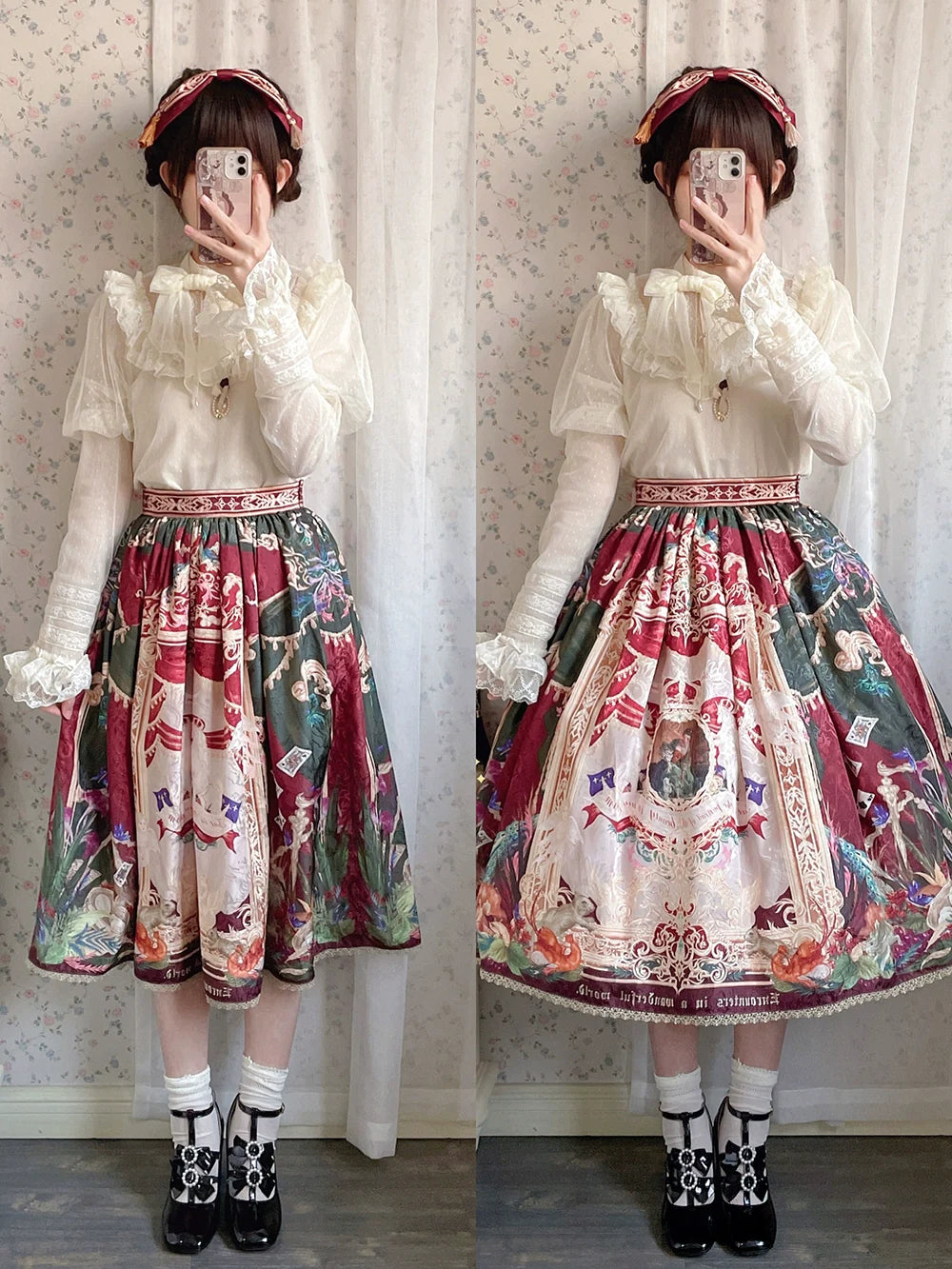 [Pre-order] Wanhua Mirror Western Aristocrat-style Skirt, Lace Type