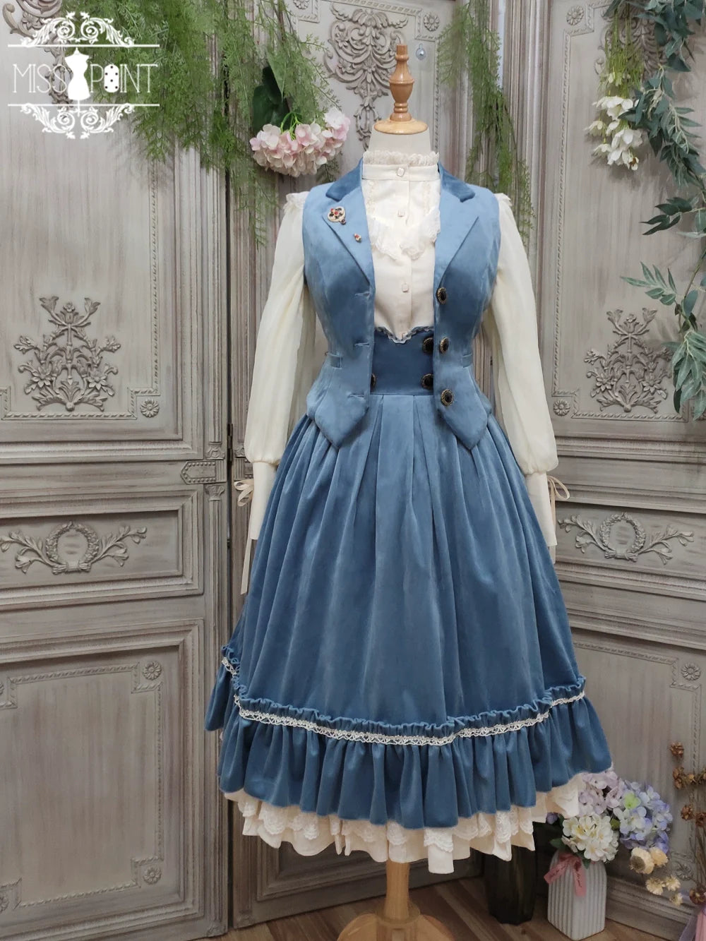 [Pre-order] British Classical Lolita Velvet High Waist Skirt