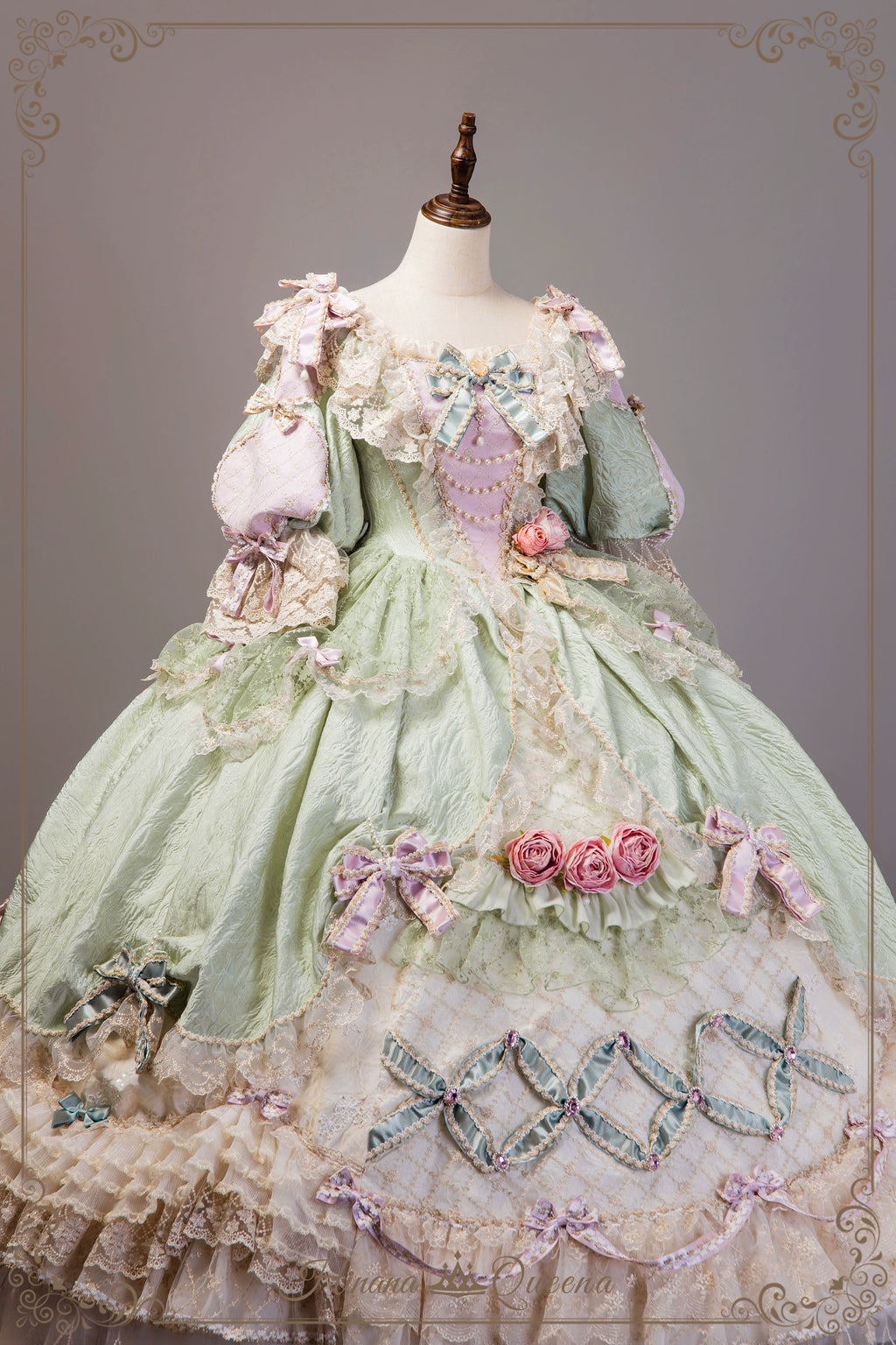 【受注予約6/26まで】Mirror Snow White プリンセスロングドレス・パステルグリーン