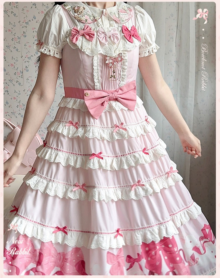 【受注予約6/11まで】Bow Rabbit ティアードジャンパースカート