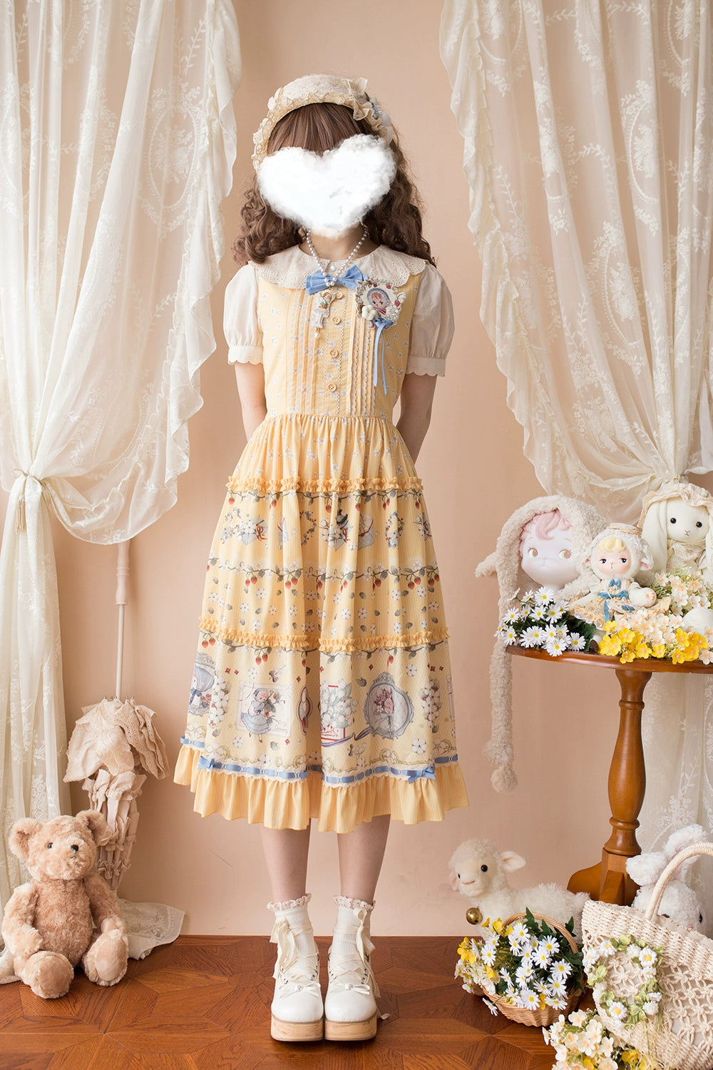 【予約販売】Sweetie Sheep プリントジャンパースカート