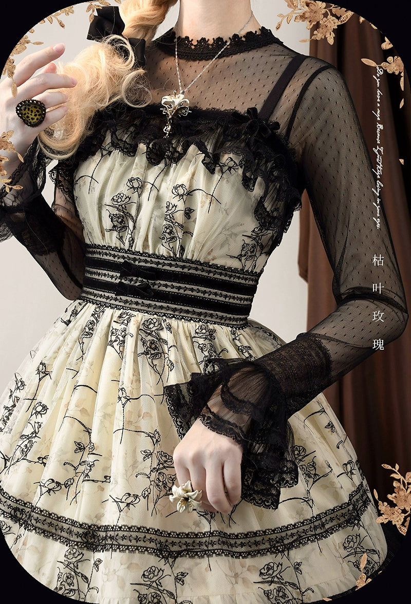 [Pre-orders available until 5/19] Withered leaf Rose elegant long jumper skirt