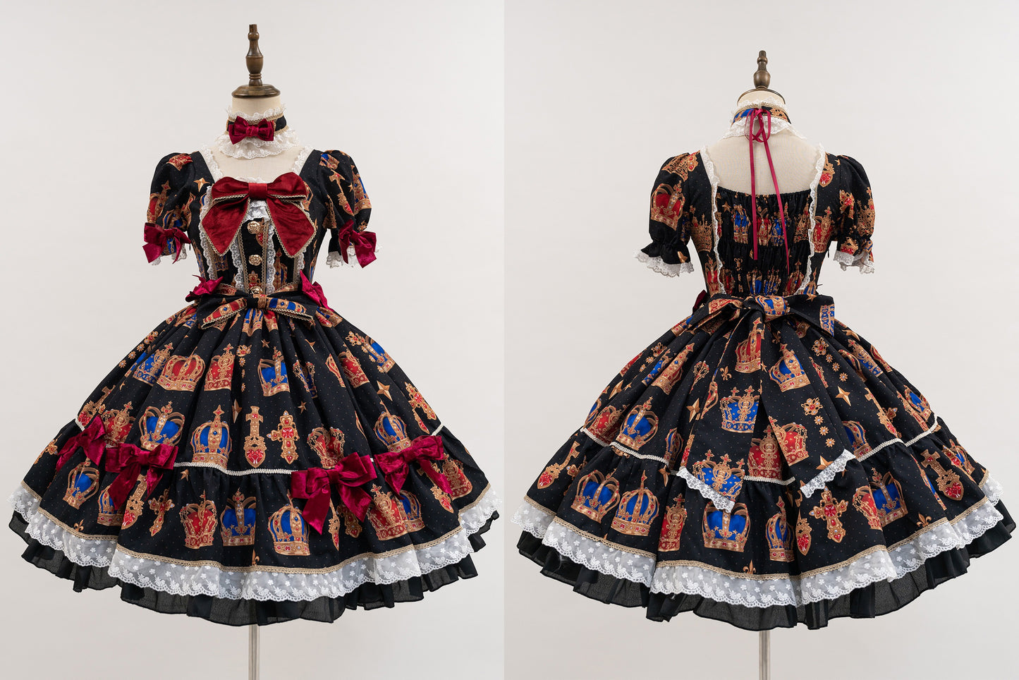 [Resale/Pre-orders available until 3/9] Star Crown Velvet Ribbon Print Dress