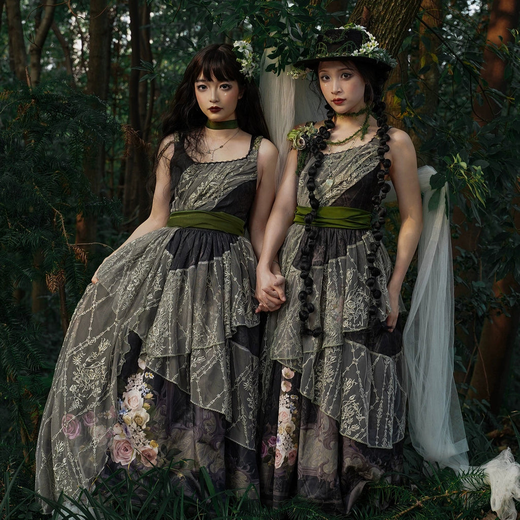 【受注予約1/23まで】Anthea Garden ジャンパースカート2型・花柄プリントあり