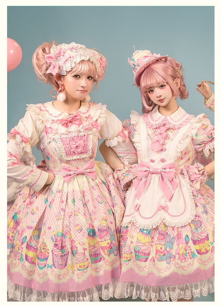 【受注予約1/26まで】Sweet Cup Cake プリントジャンパースカート