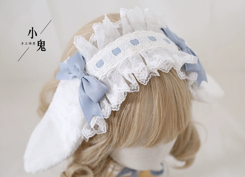 うさ耳クリップ付きヘッドドレス 全8色