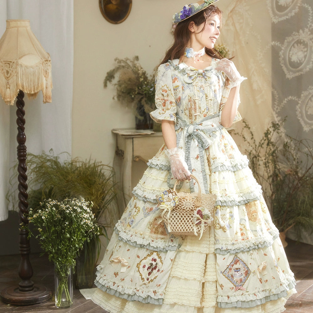 [Sale period has ended] Cat Rose Tea Party Layered Inner Skirt