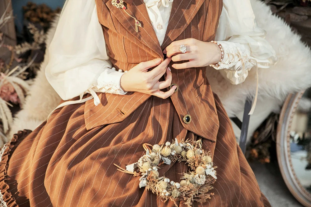 [Pre-order] British Classical Lolita Vertical Striped Vest