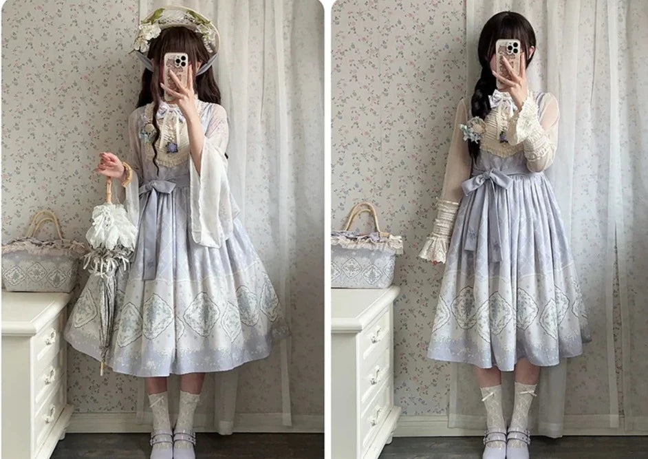 Forget Me Not パステルカラーのプリントジャンパースカート
