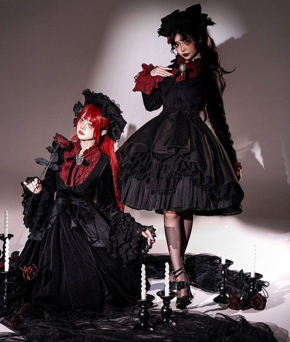 [Pre-orders available until November 12th] Yoiyami Rose Elegant Gothic Frill Dress