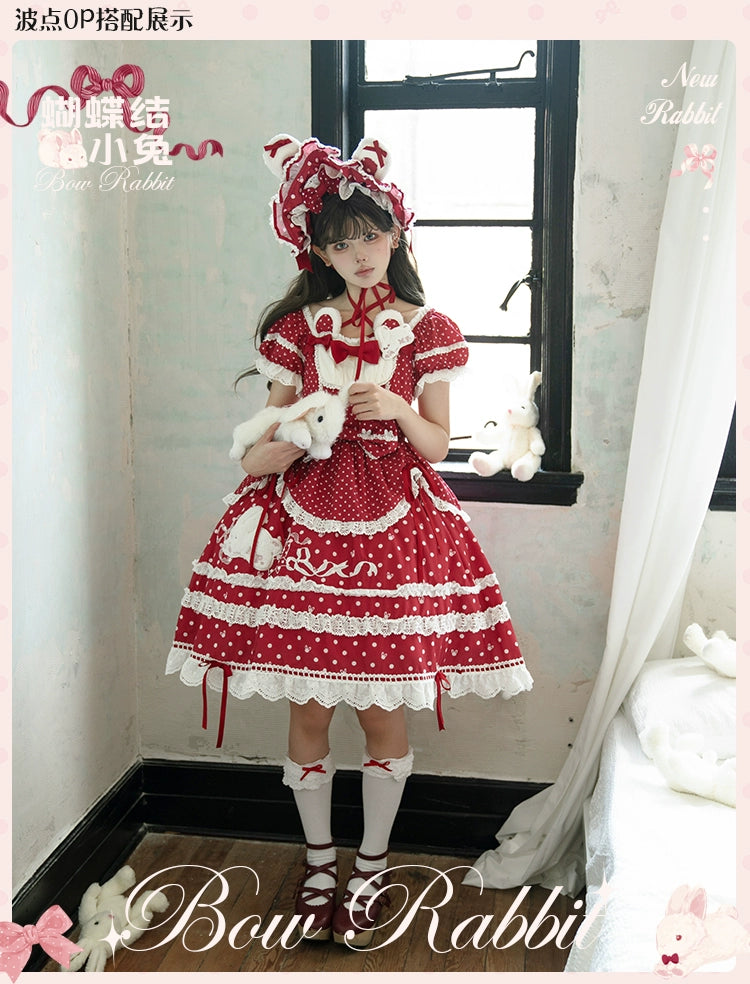 【受注予約6/11まで】Bow Rabbit 水玉ワンピース・全5色