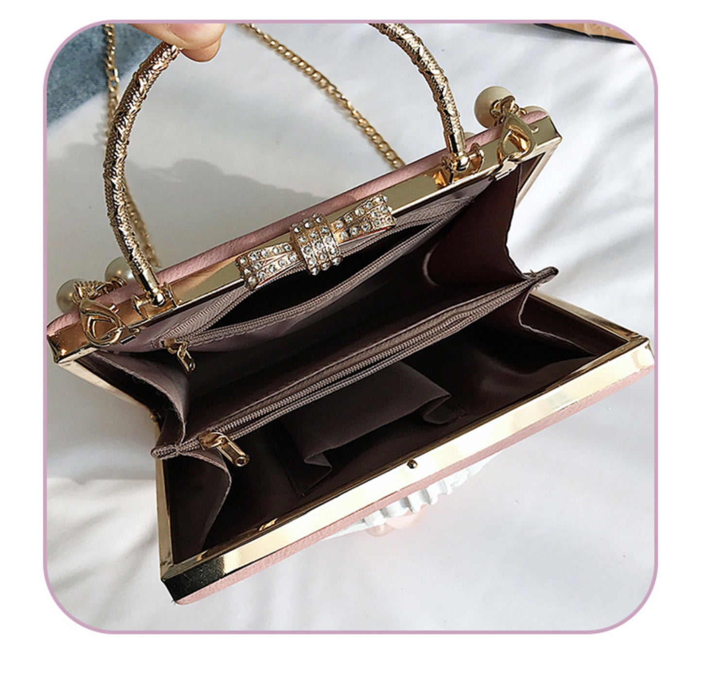 アンティーク風天使のチェーンミニバッグ