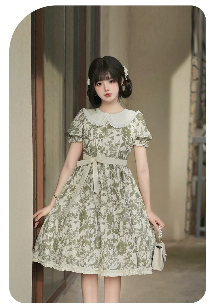 Forest Animals 2way short sleeve dress