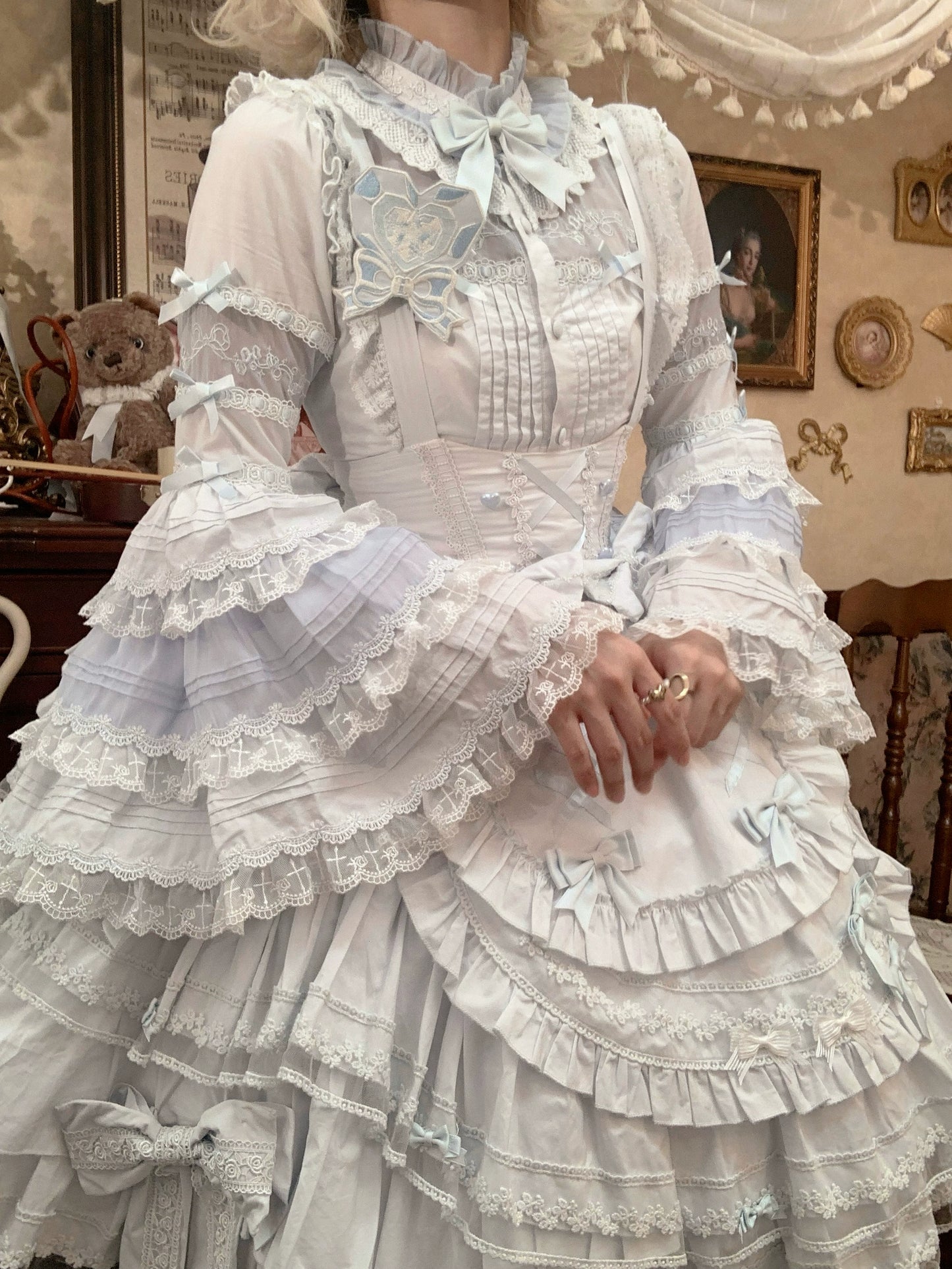 【受注予約10/15まで】Hybrid Doll Moon Island2.0 スタンドカラーブラウス