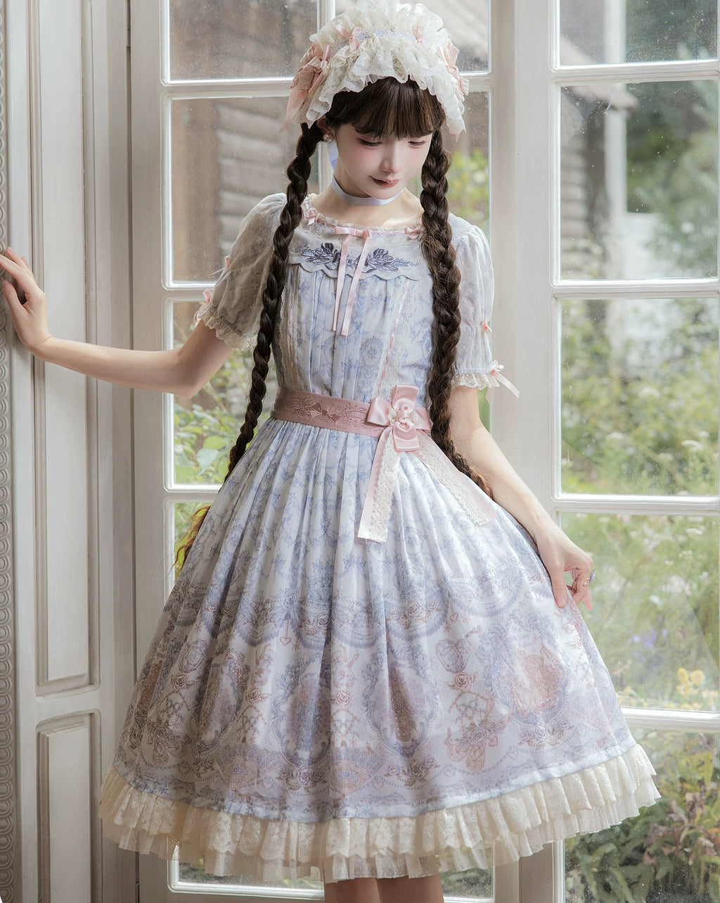 【受注予約9/13まで】Rose Aroma ラウンドネックワンピース