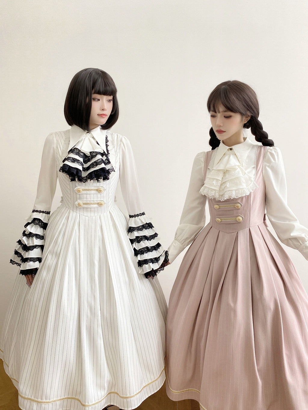 [Resale/Pre-orders available until 10/28] Bright Moon Corset Jumper Skirt Stripe [Pink]