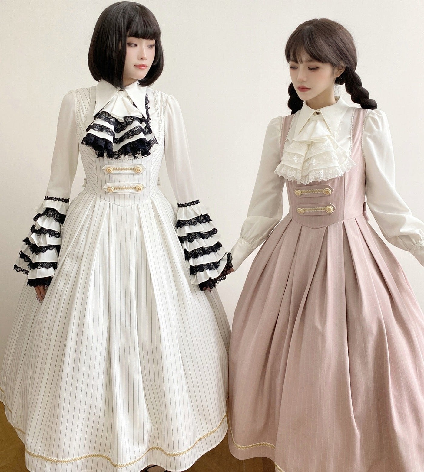 [Pre-orders available until 9/29] Bright Moon Corset Jumper Skirt Stripe [White]