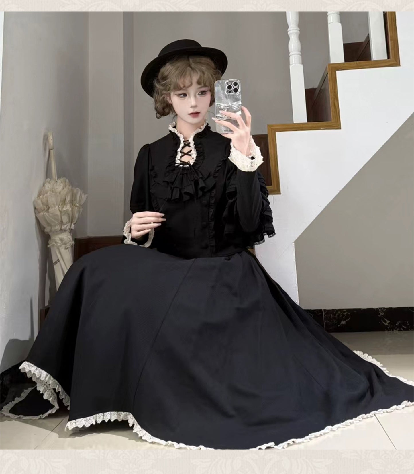 【受注予約7/31まで】Flores Ladyクラシカル花びらワンピース