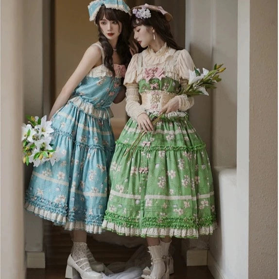 Lily and Wind Classical Print Skirt and Top