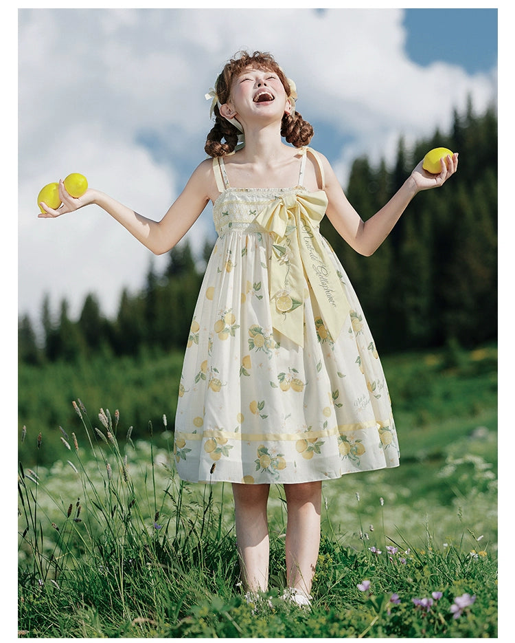 【受注予約7/16まで】Limone Town カントリー風ハイウエストジャンパースカート