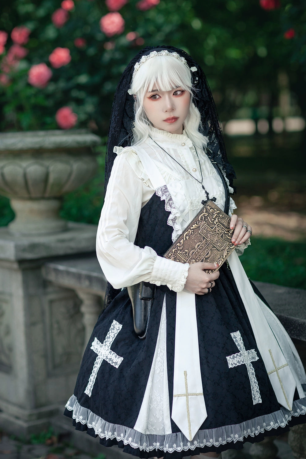 Breath of the Sky Cross Motif Jumper Skirt