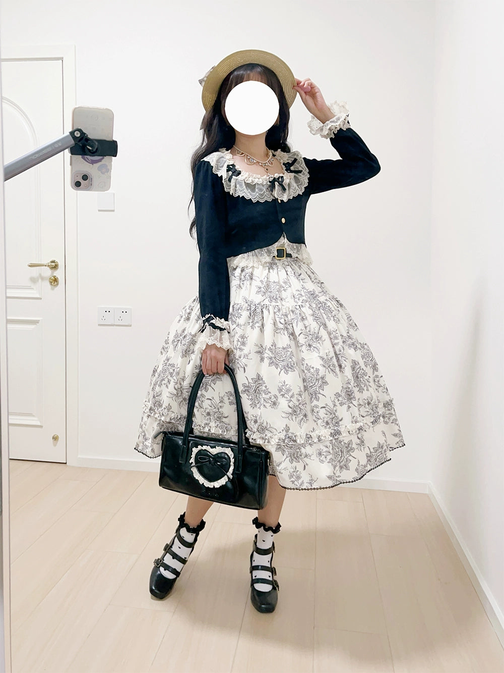 【予約販売】Sketch Wild Rose ジャンパースカート プリントタイプ