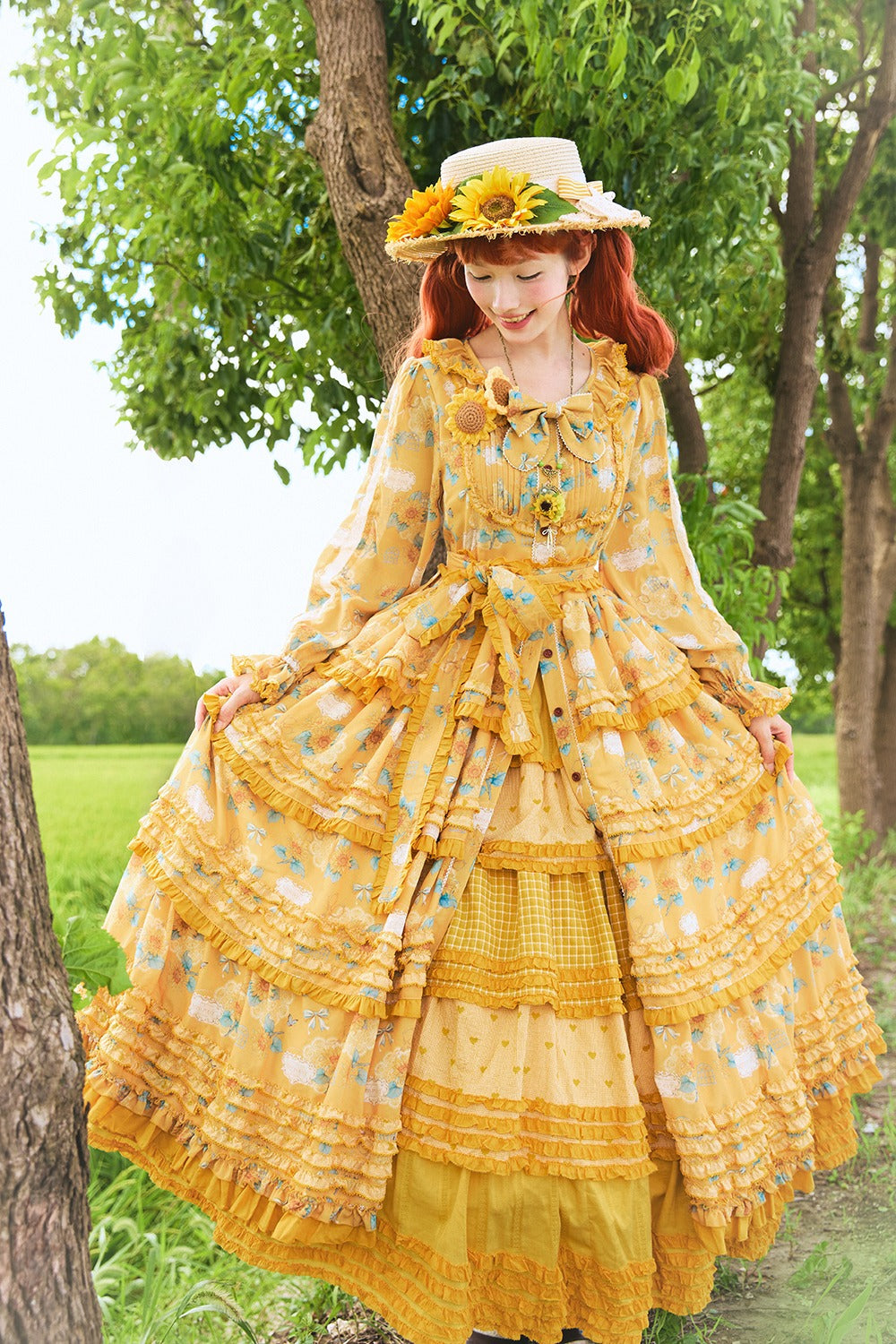 [Pre-order] Gardening Sunflower Luxury Dress