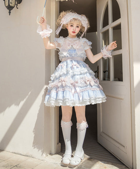 【受注予約5/14まで】Striped Maiden レースのハイネックワンピース
